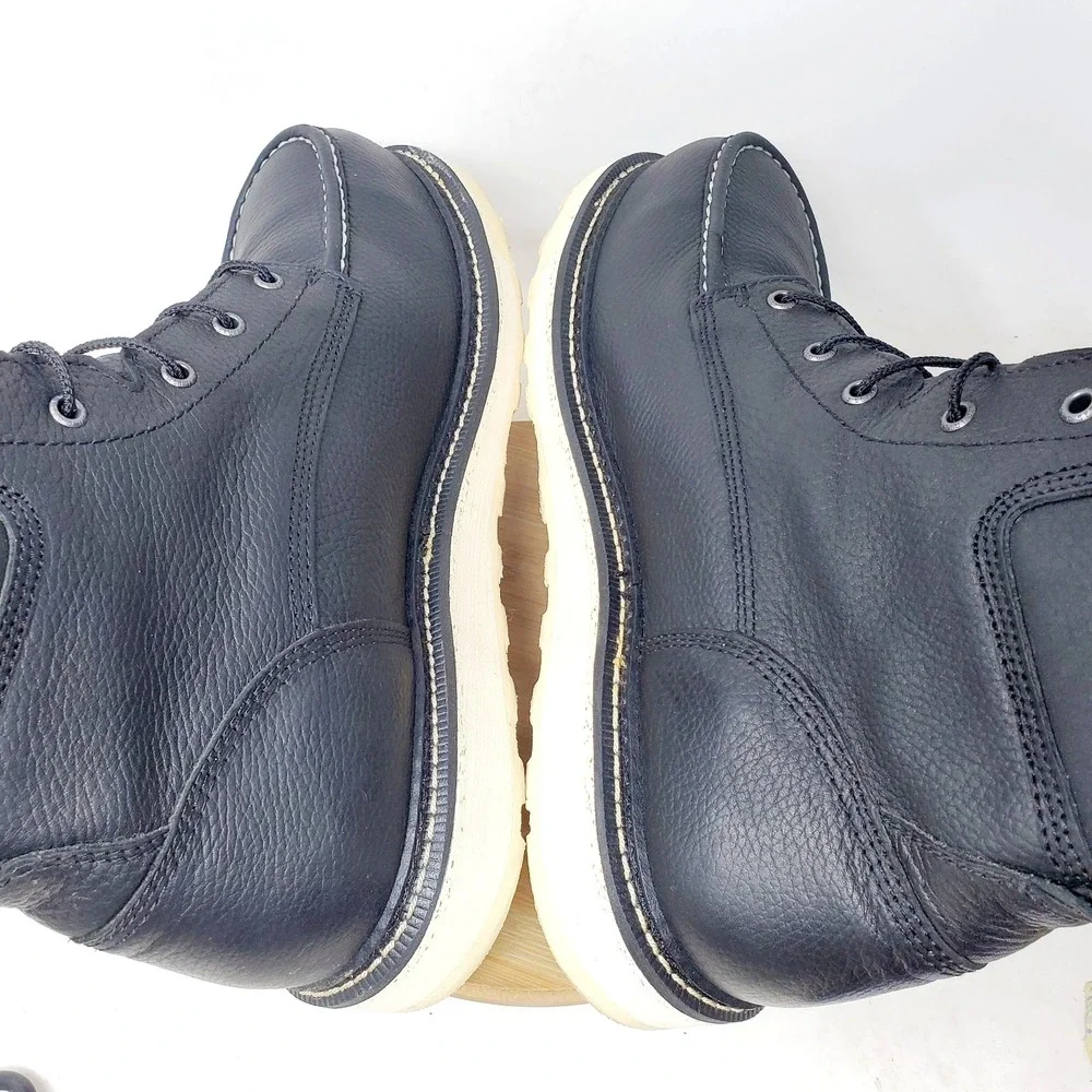Irish Setter by Red Wing Ashby Boots Mens 14 D Black Wedge Safety Toe Moc Shoes - Picture 9 of 12